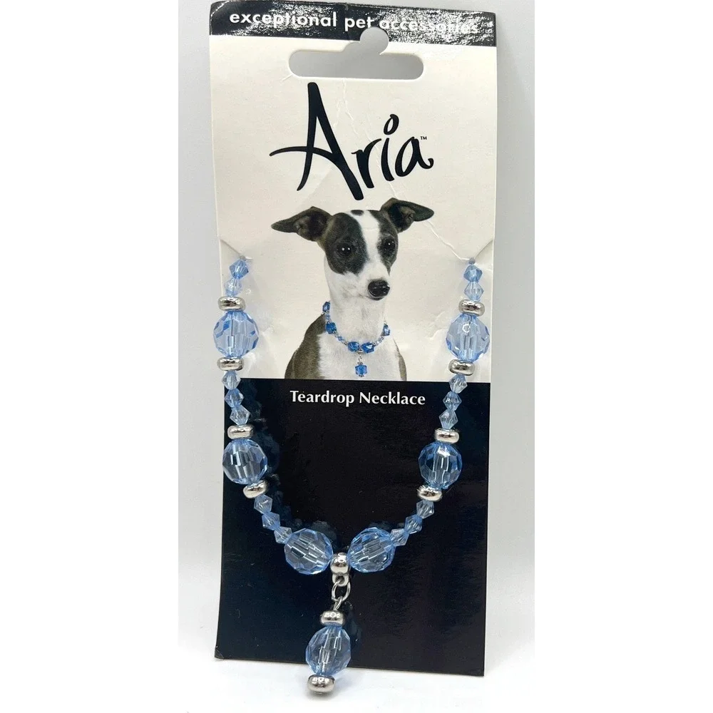 Blue Crystal‎ Teardrop Necklace Adjustable 10–15